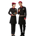 High collar hotel uniform restaurant uniforms for waiter/waitress